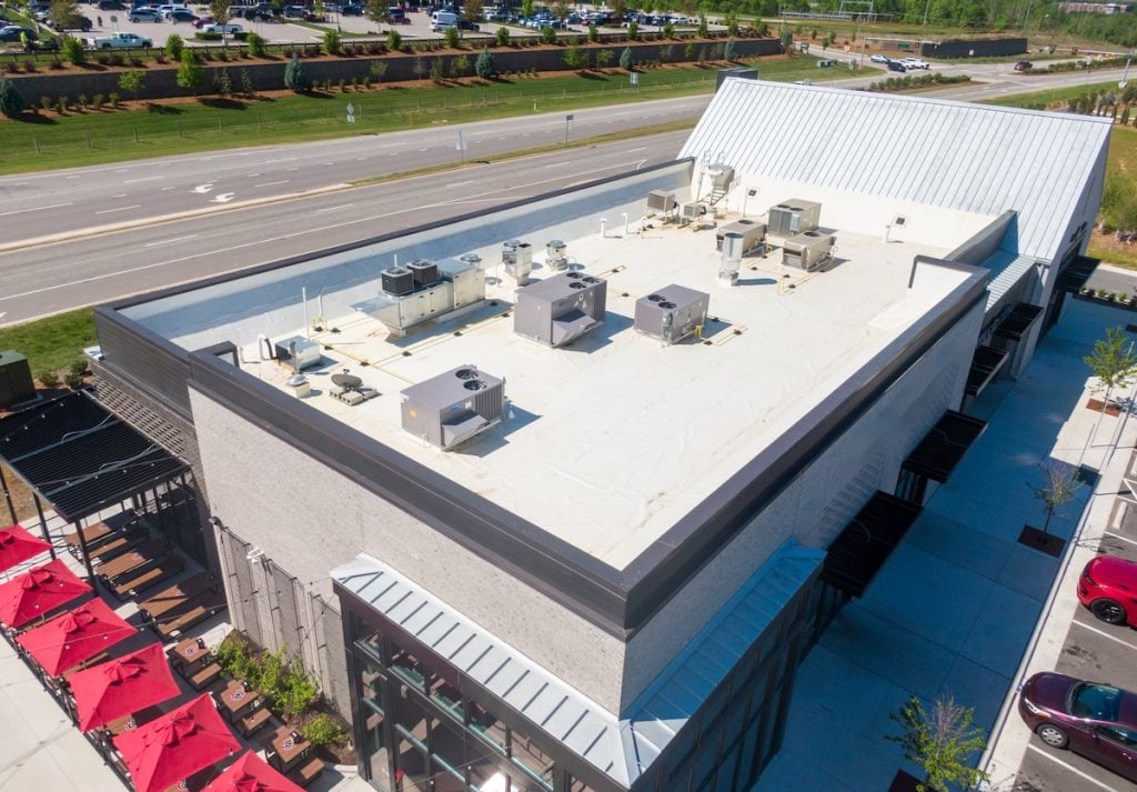 TPO Flat Commercial Roof With Metal Panels