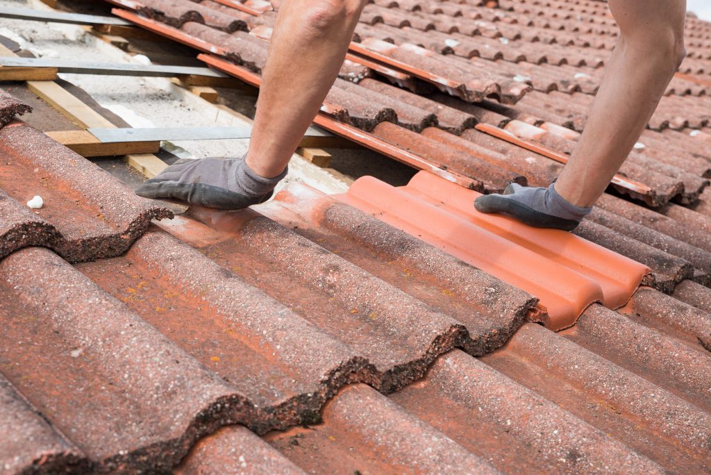 Tile installation on roof