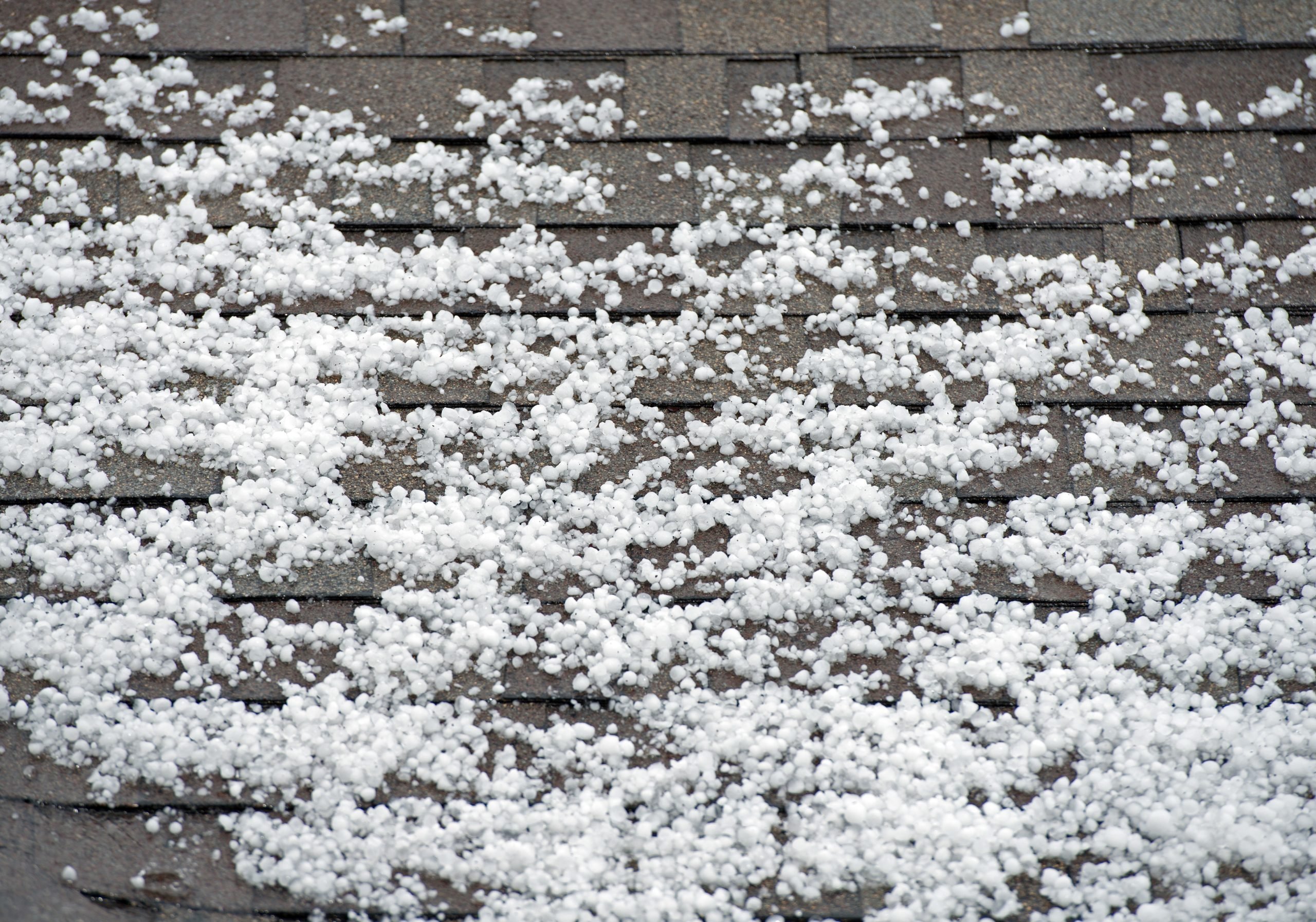 Heavy hail on roof
