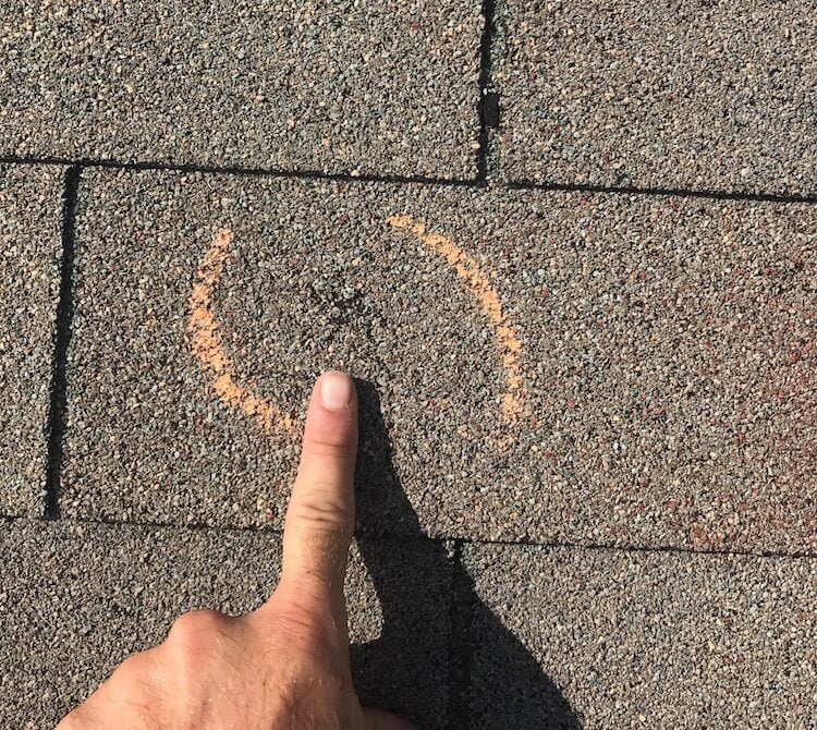 Hail damage after storm