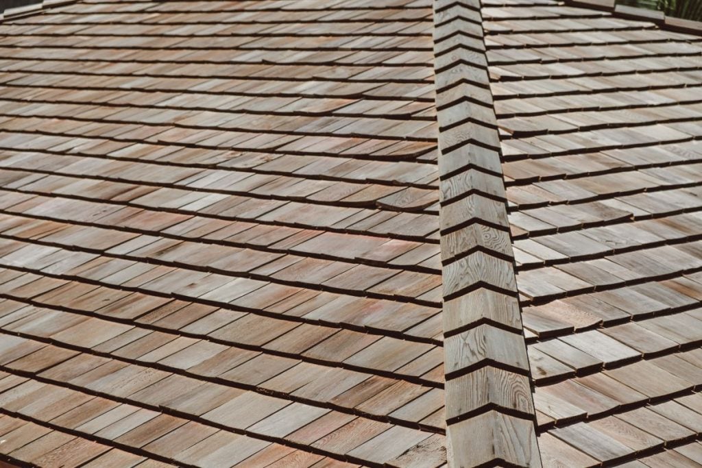 Cedar shake roof maintenance synthetic light brown wood