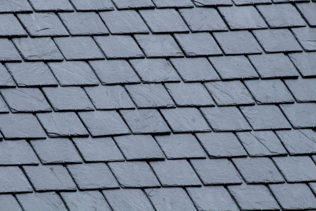 New slate roof, slate texture, perfect shape.