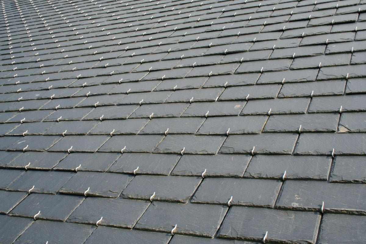 Close-up of a slate tile roof